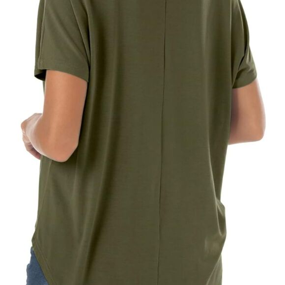 Herou Casual Summer Short Sleeve High Low Loose T Shirt Basic Tees Tops. SZ XL - Picture 3 of 8